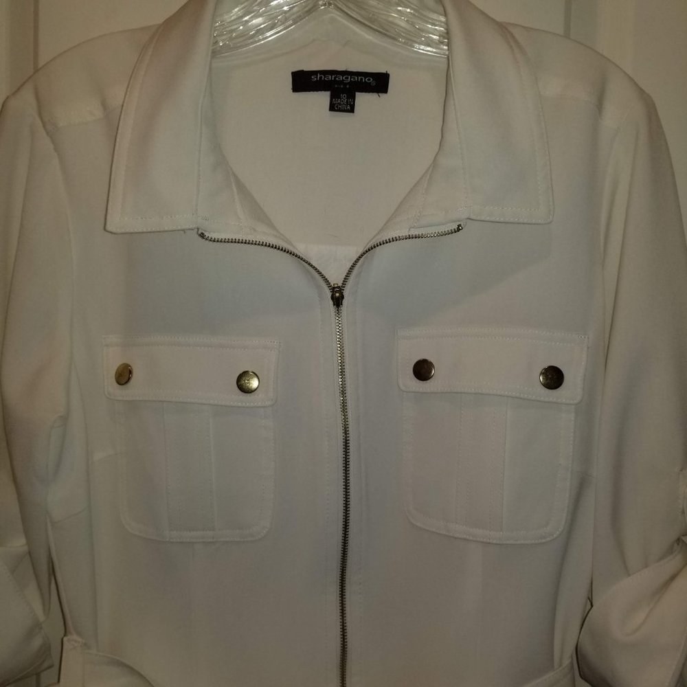 Shargano Off-White Belted Cargo Pocket Career Dress 10 - Picture 2 of 7